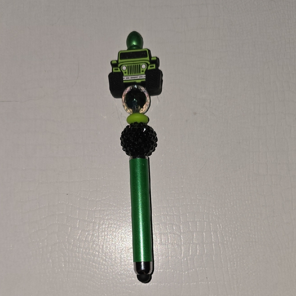 Green Jeep Themed Stylus and Pen